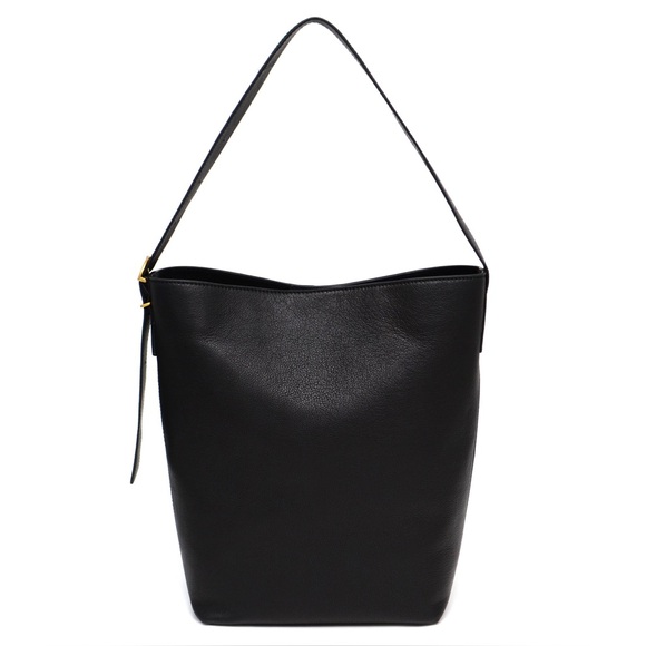 Margot New York Kaye Bucket Bag in Black, Leather, Lg Shoulder Purse Laptop Tote - Picture 2 of 9